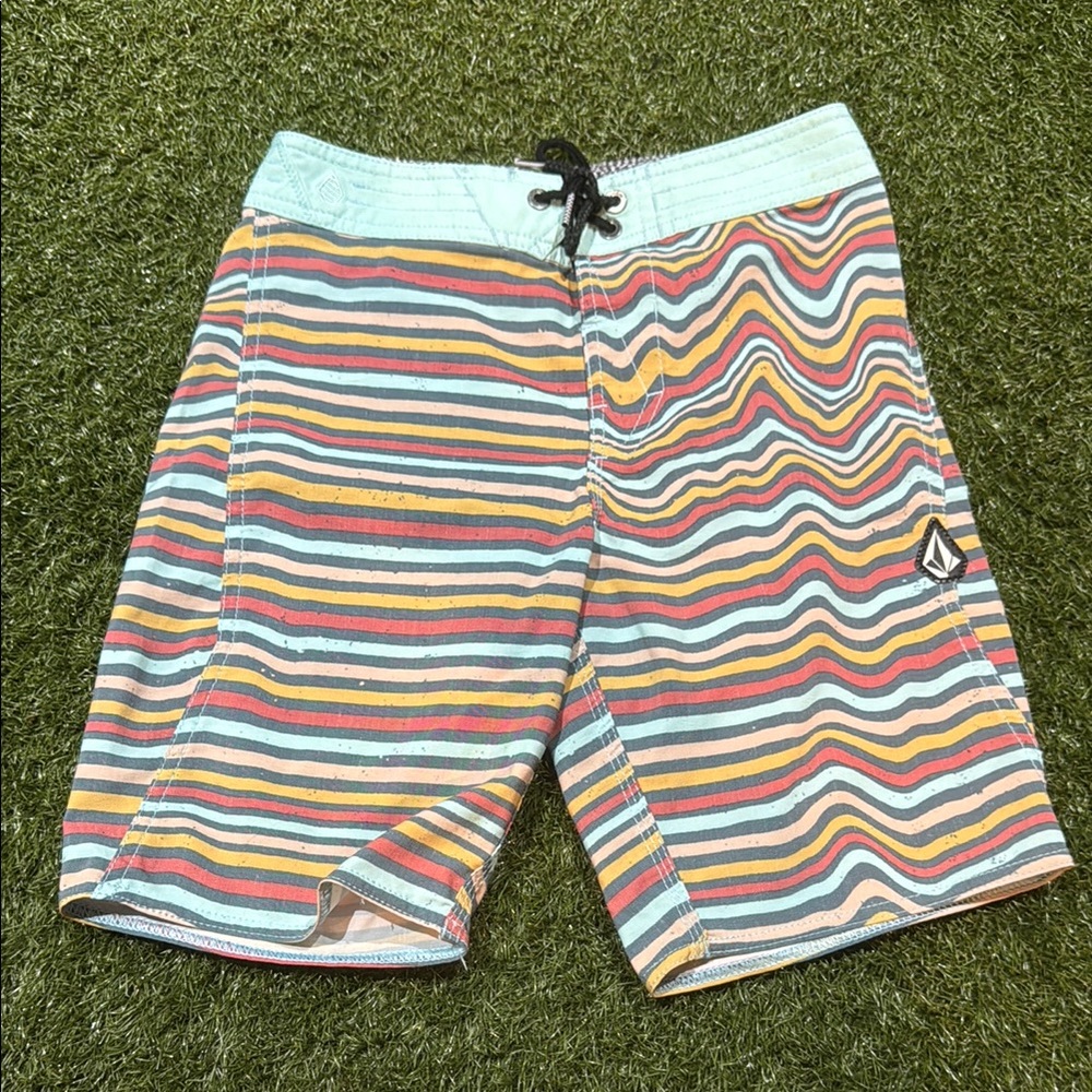 Volcom Multicolor Striped Board Shorts